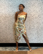 Load image into Gallery viewer, Tie-Dye Midi Satin Dress