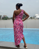 Load image into Gallery viewer, Asymetric Midi Dress