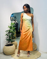 Load image into Gallery viewer, Asymetric Satin Dress