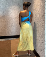 Load image into Gallery viewer, Asymmetric Satin Dress