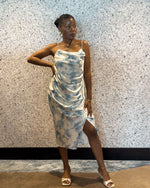 Load image into Gallery viewer, Floral Midi Satin Dress