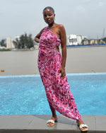 Load image into Gallery viewer, Asymetric Midi Dress