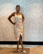 Load image into Gallery viewer, Tie-Dye Midi Satin Dress