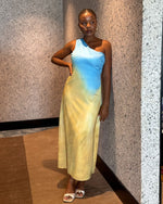 Load image into Gallery viewer, Asymmetric Satin Dress