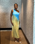 Load image into Gallery viewer, Asymmetric Satin Dress