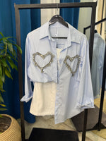 Load image into Gallery viewer, Oversized Shirt with Rhinestone
