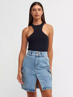 Load image into Gallery viewer, Denim Cargo Skirt