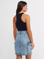 Load image into Gallery viewer, Denim Cargo Skirt