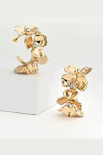 Load image into Gallery viewer, Flower Hoop Earrings
