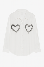 Load image into Gallery viewer, Oversized Shirt with Rhinestone
