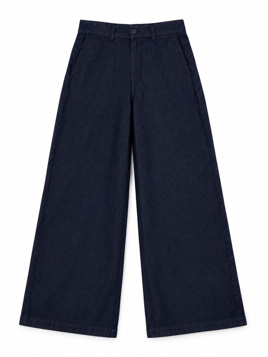 Denim Co-Ord Set of Double-Buckle Top & Trousers