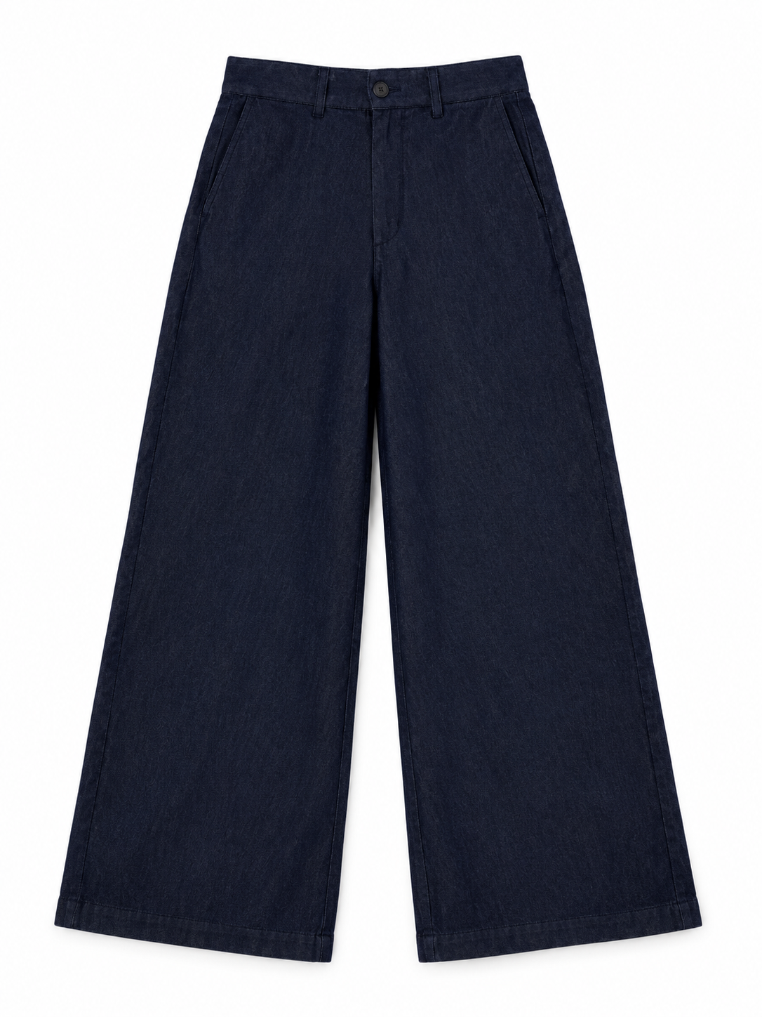Denim Co-Ord Set of Double-Buckle Top & Trousers