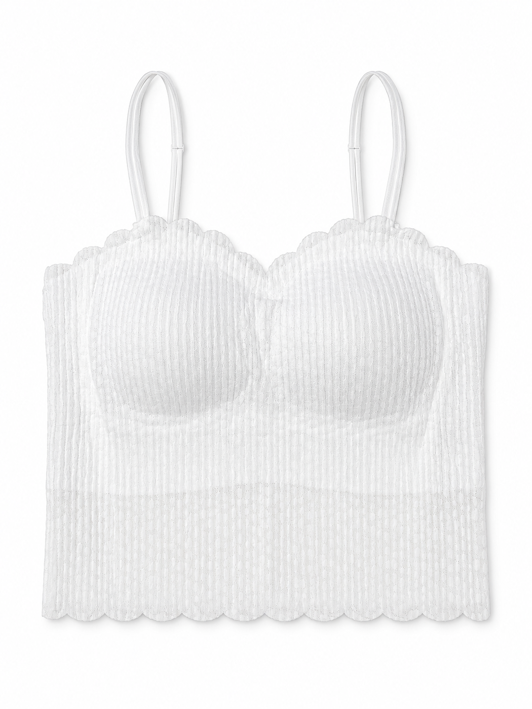 Lace Trim Ribbed Bra