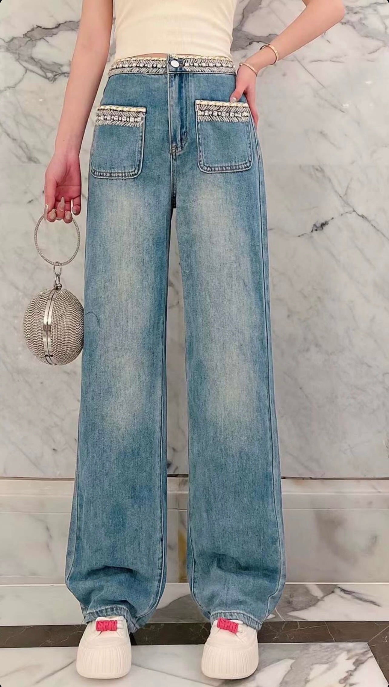 Jeans with Rhinestones.