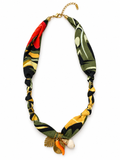 Tropical Print Scarf Charm Necklace
