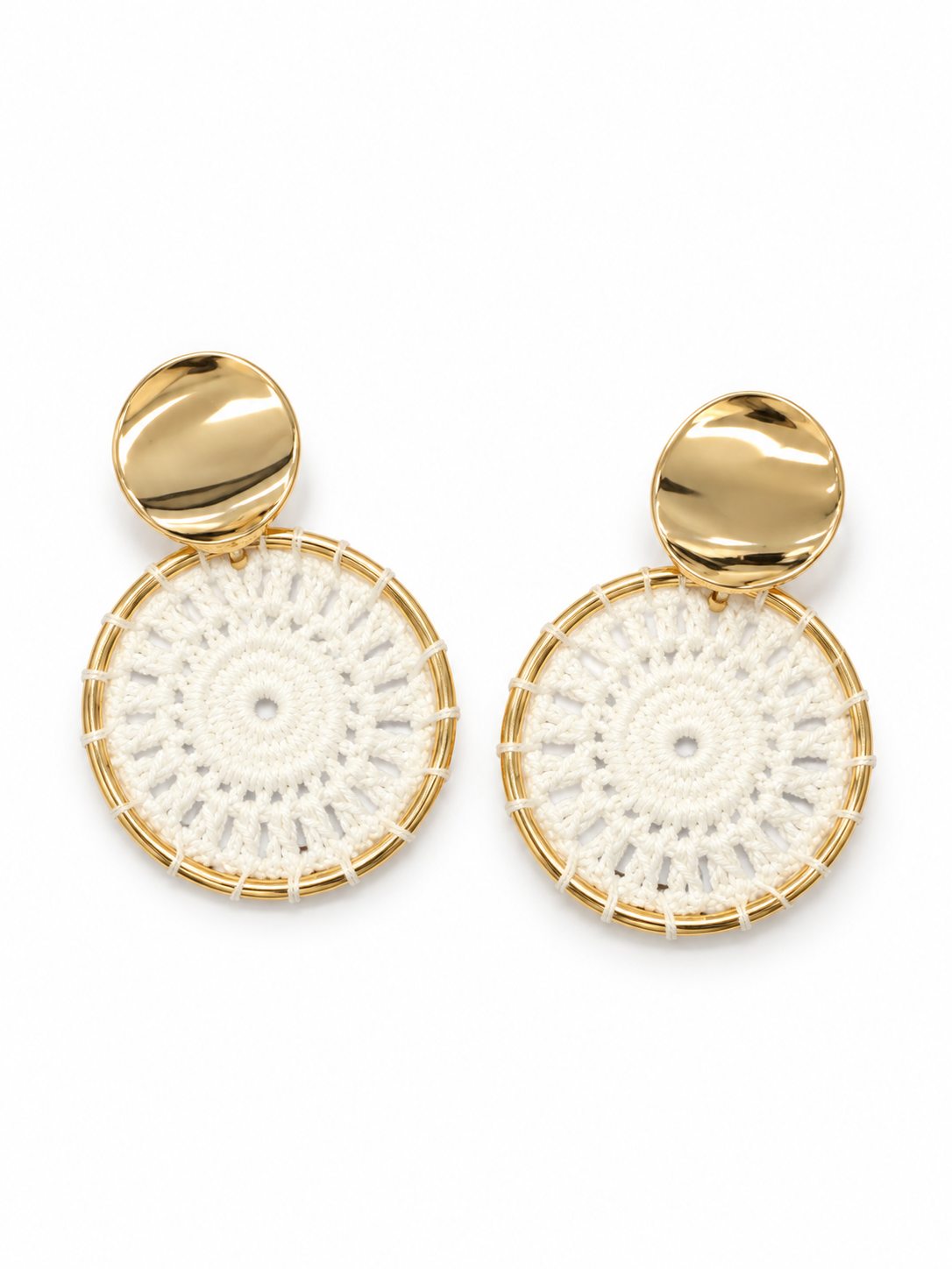 Crochet Disc Earrings