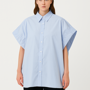 Oversized Open - Back Bow Shirt
