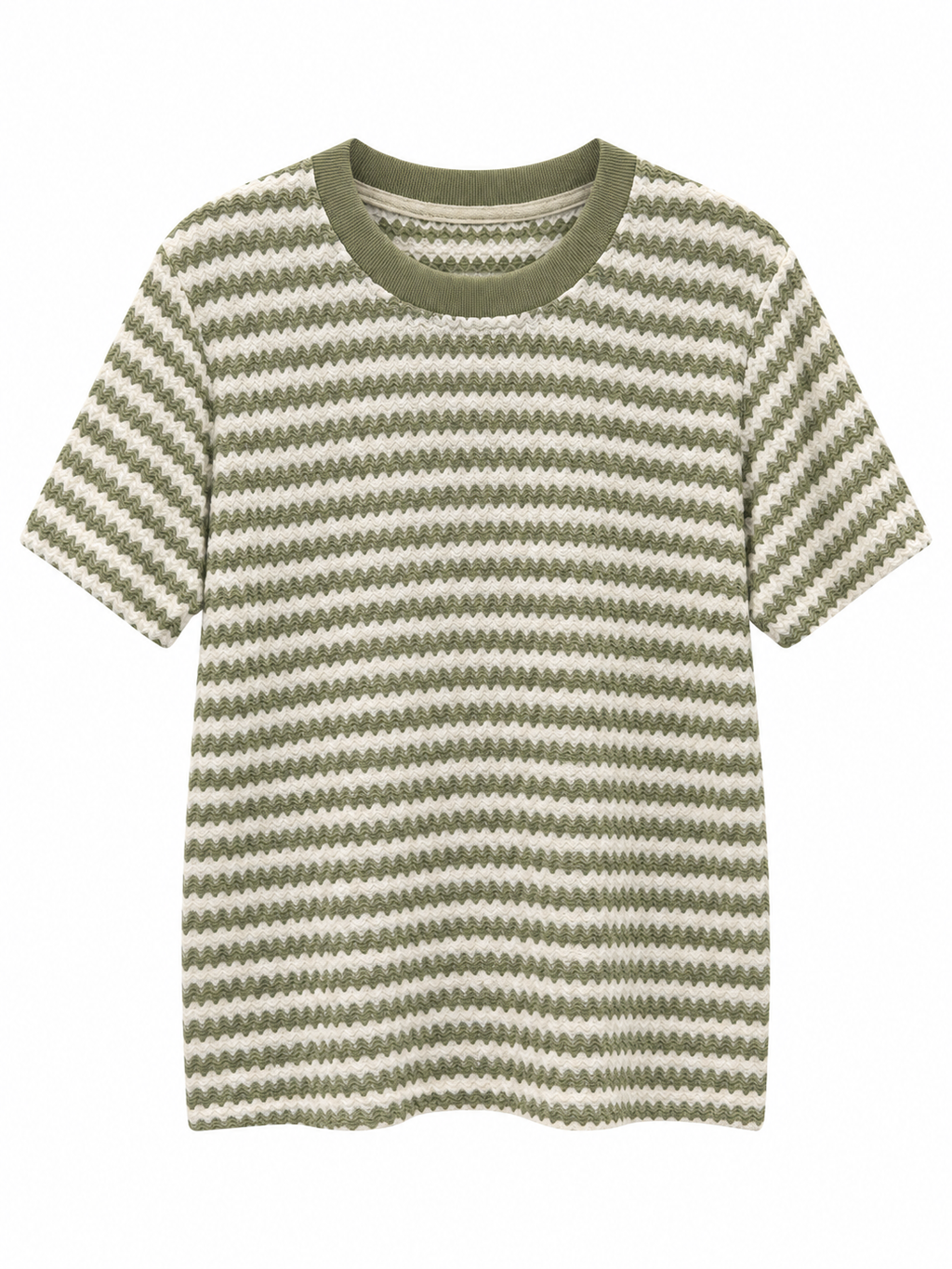 Striped Textured Short-Sleeve Top