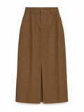 Front Slit Linen Skirt