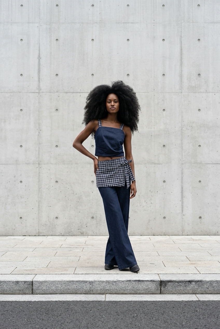 Denim Co-Ord Set of Top & Trousers