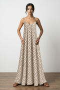 Diamond Print Maxi Dress