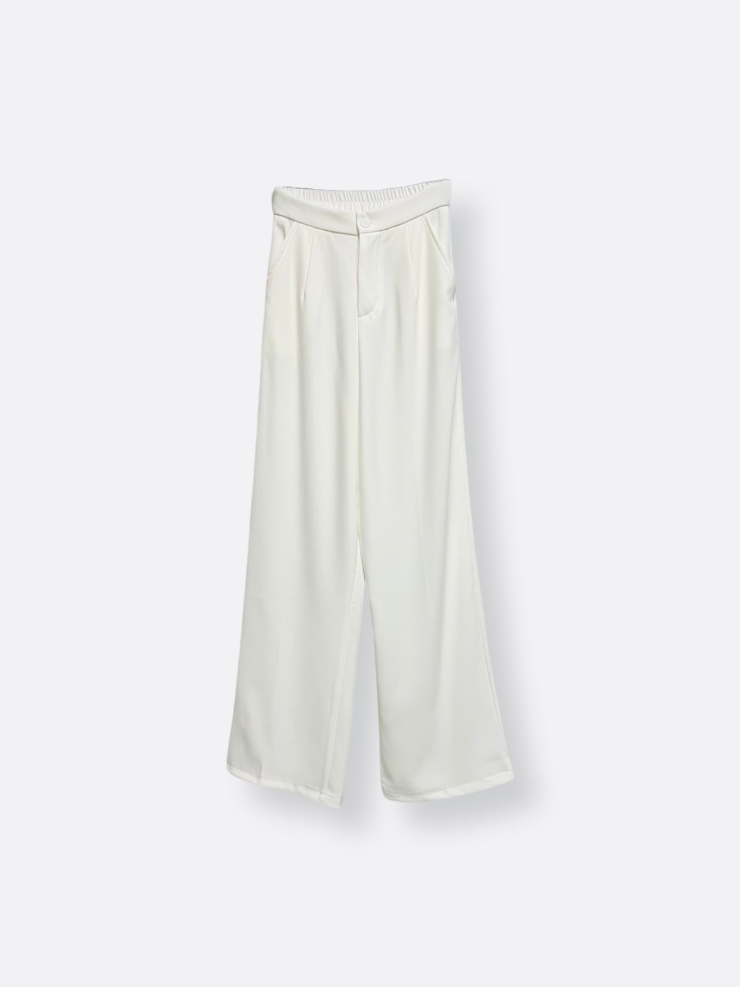 Straight fir Trousers with Elastic Waist