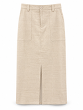 Front Slit Linen Skirt