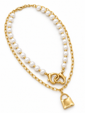 Layered Pearl Chain Necklace