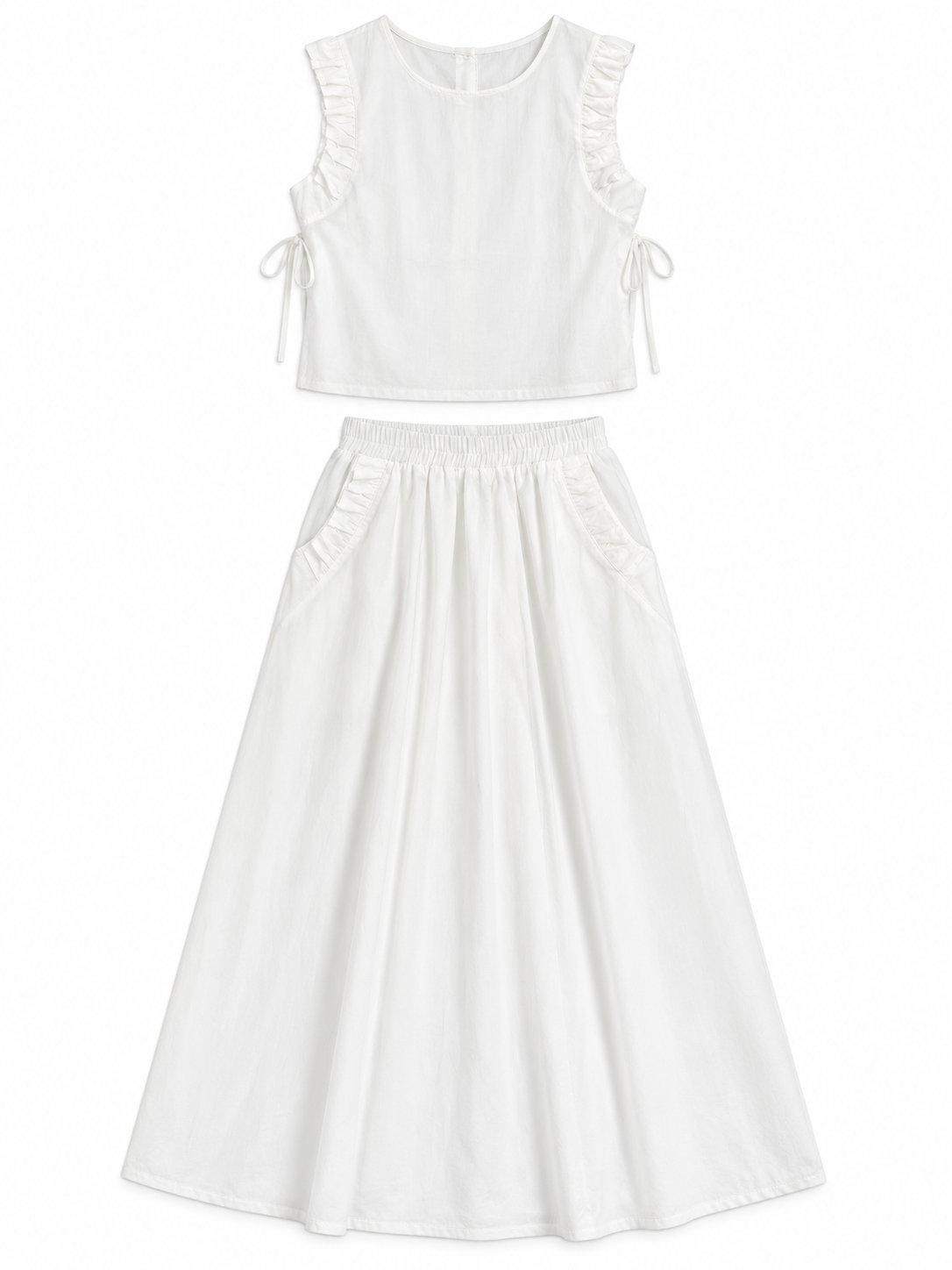 Ruffle Trim Top & Maxi Skirt Co-Ord Set
