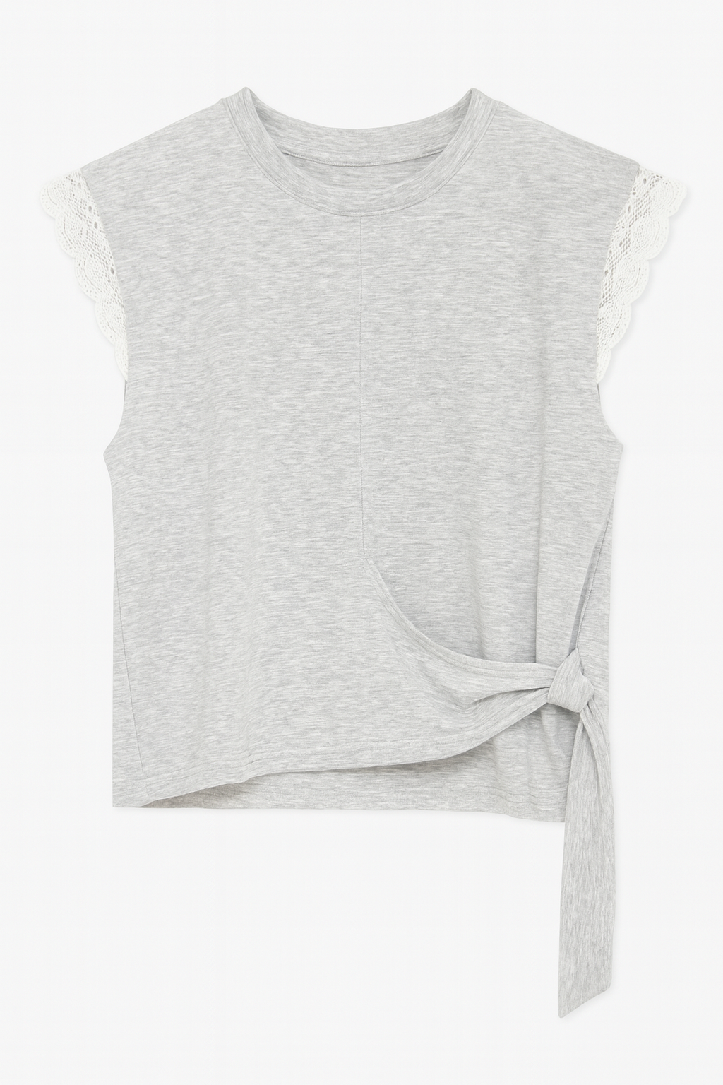 Cotton Top with Lace Hem