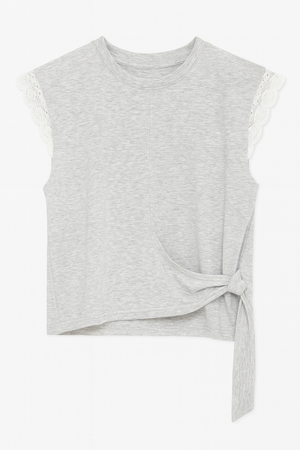 Cotton Top with Lace Hem