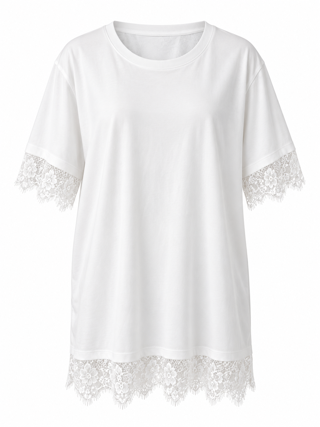 Floral Lace Trim Top