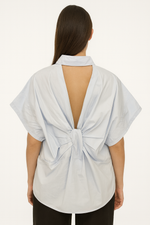 Load image into Gallery viewer, Oversized Open - Back Bow Shirt
