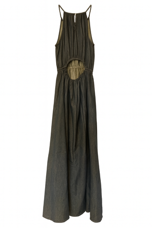 Denim Dress with Open Back