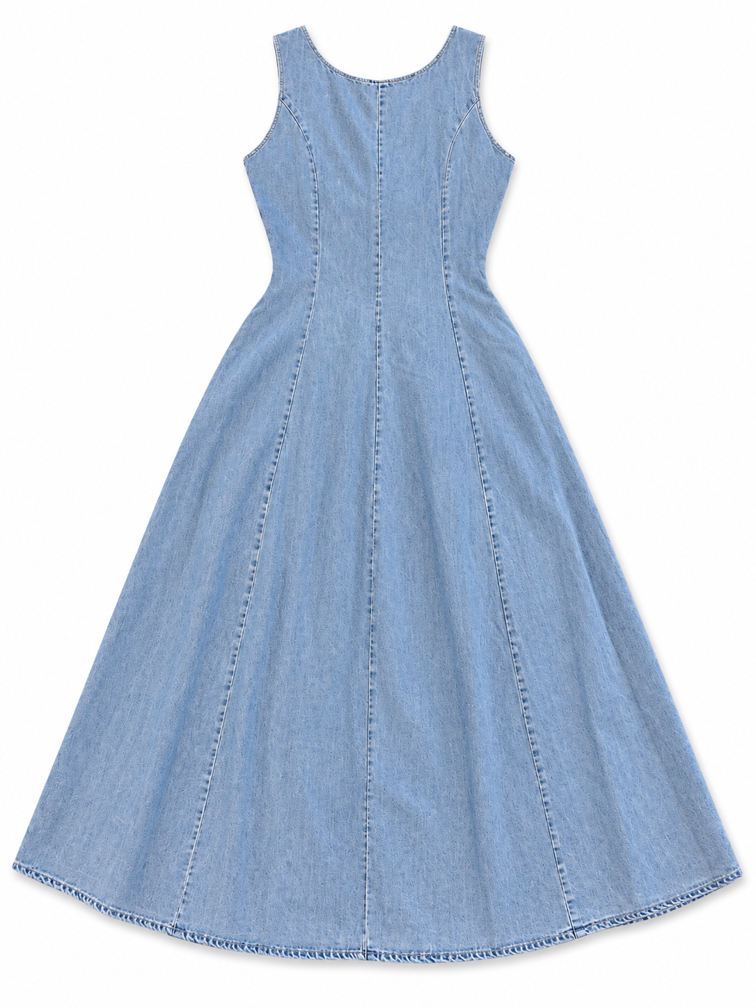Bow Back Denim Midi Dress