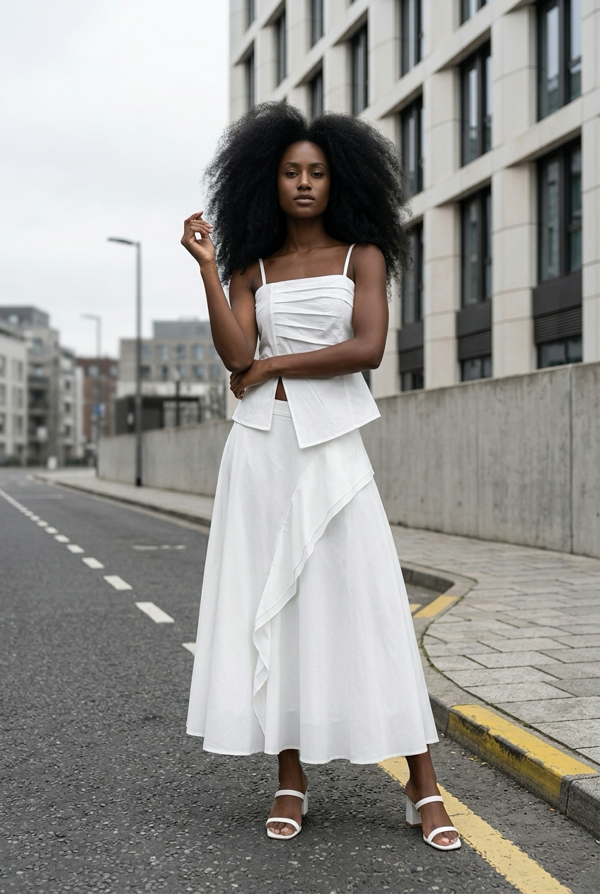 Asymmetric Co-Ord Set of Top & Skirt