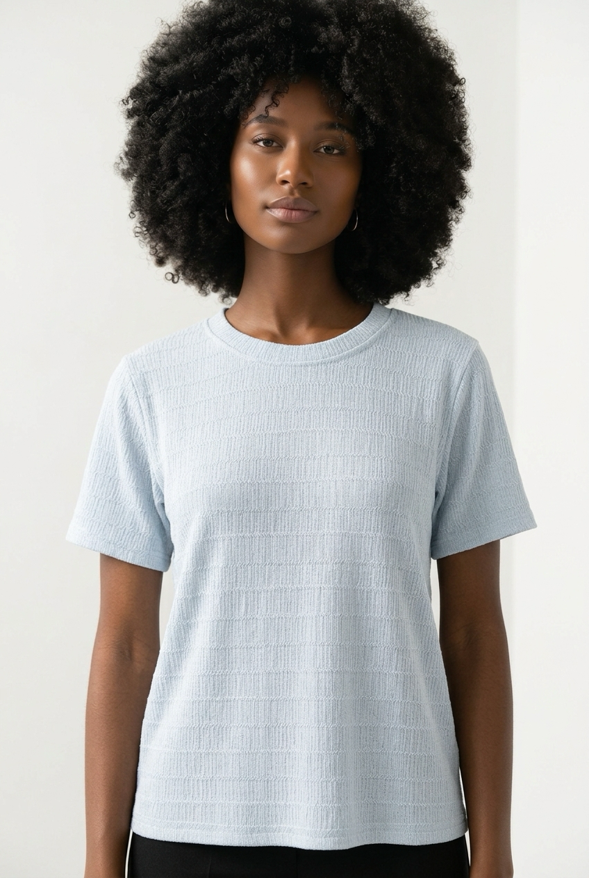 Textured Short-Sleeve Top