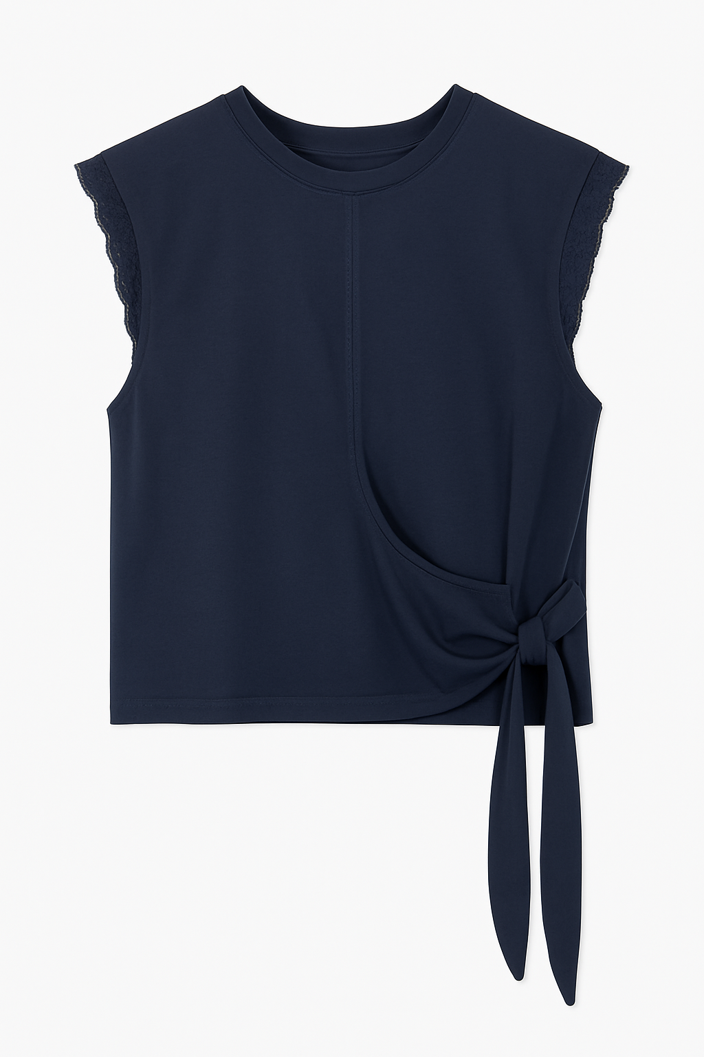 Cotton Top with Lace Hem
