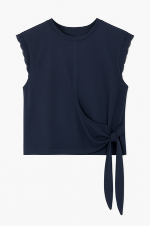 Cotton Top with Lace Hem