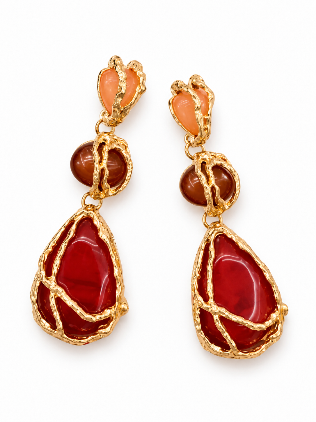 Gold Wrap Drop Earrings