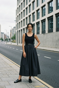 Sleeveless Belted Midi Dress