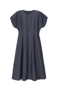 Midi Dress with Puffed Short Sleeve