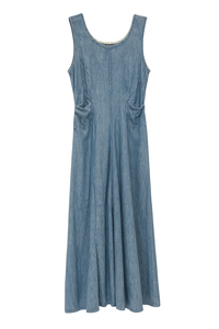 Denim Dress with Open Back