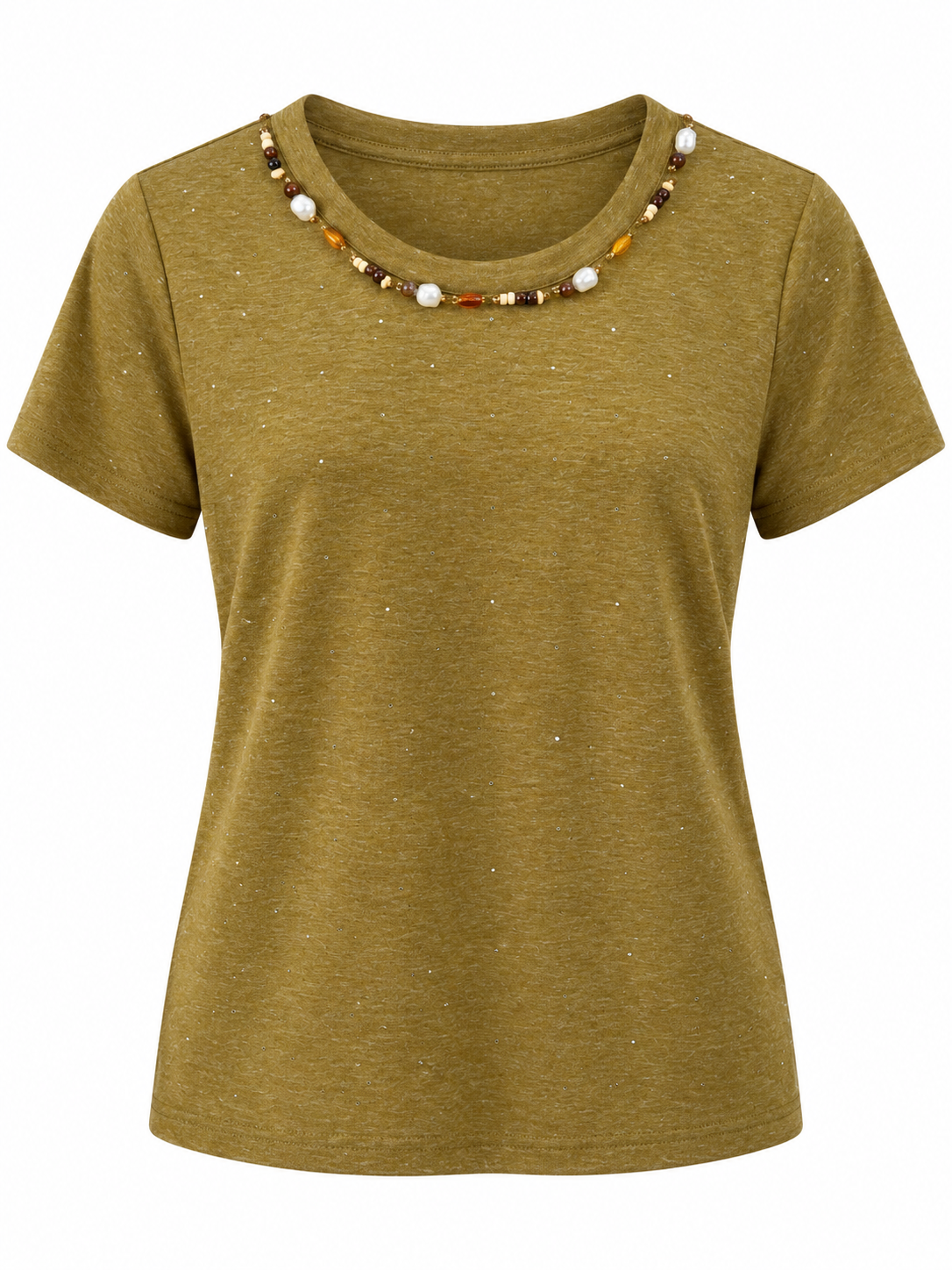 Beaded Neckline Top