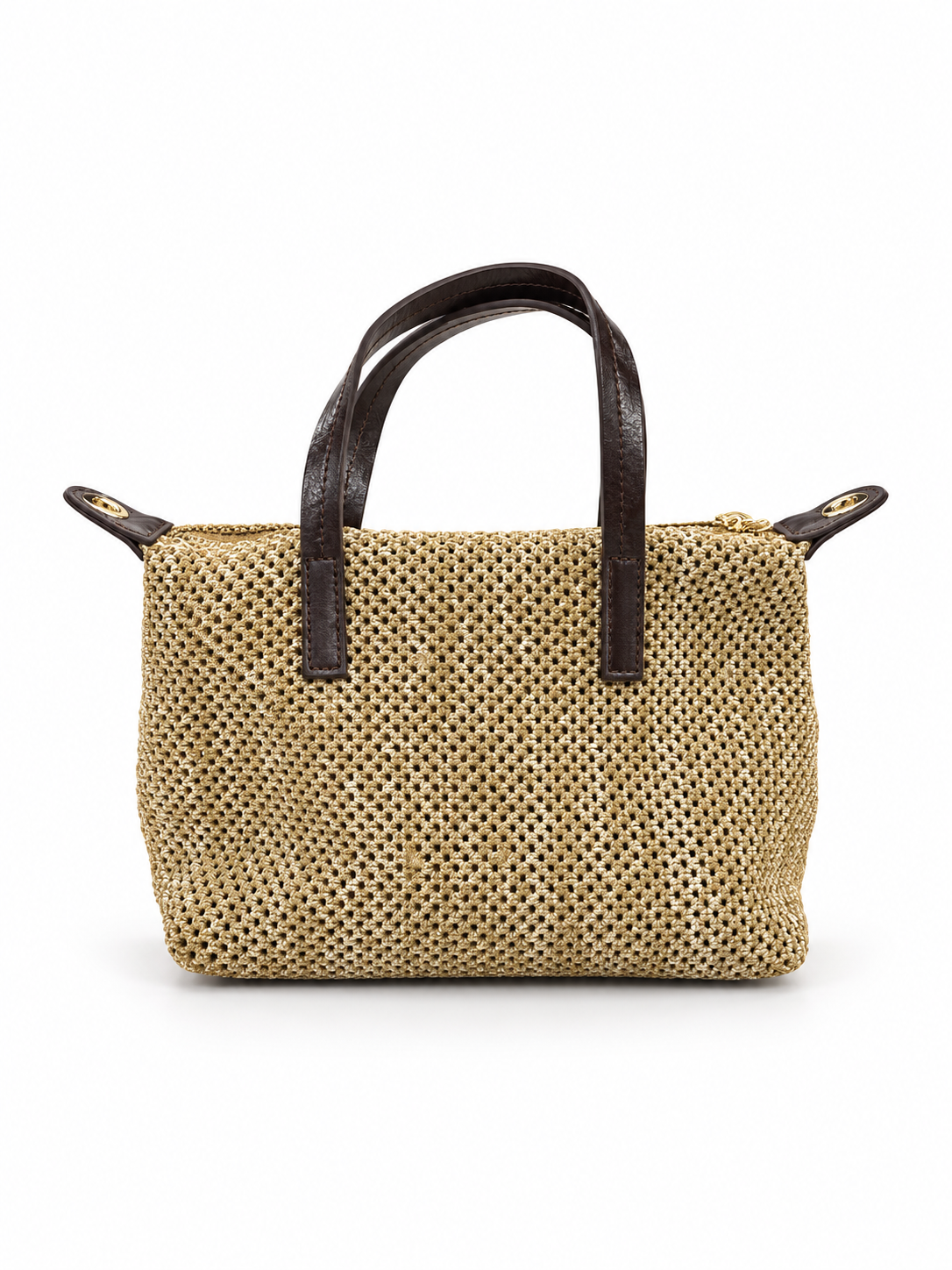 Natural Woven Mini Tote Bag