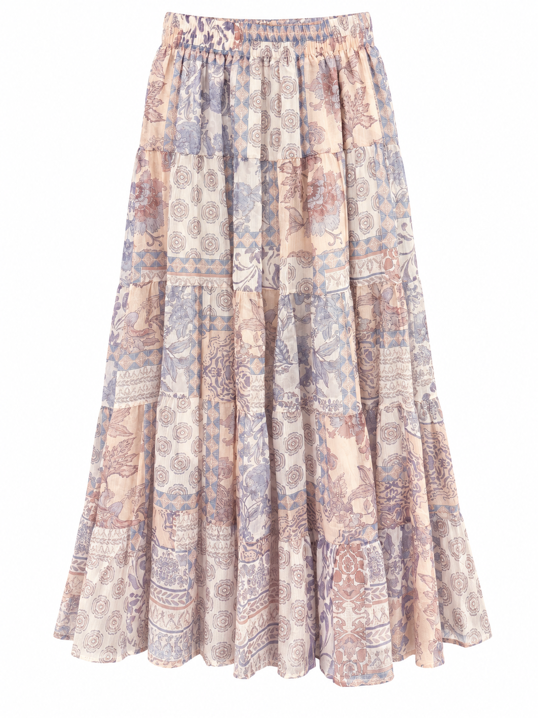 Pastel Patchwork Flowy Skirt