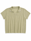 Pearl Collar Knit Top