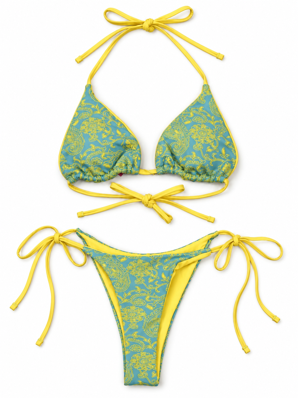 Green & Yellow Paisley Bikini