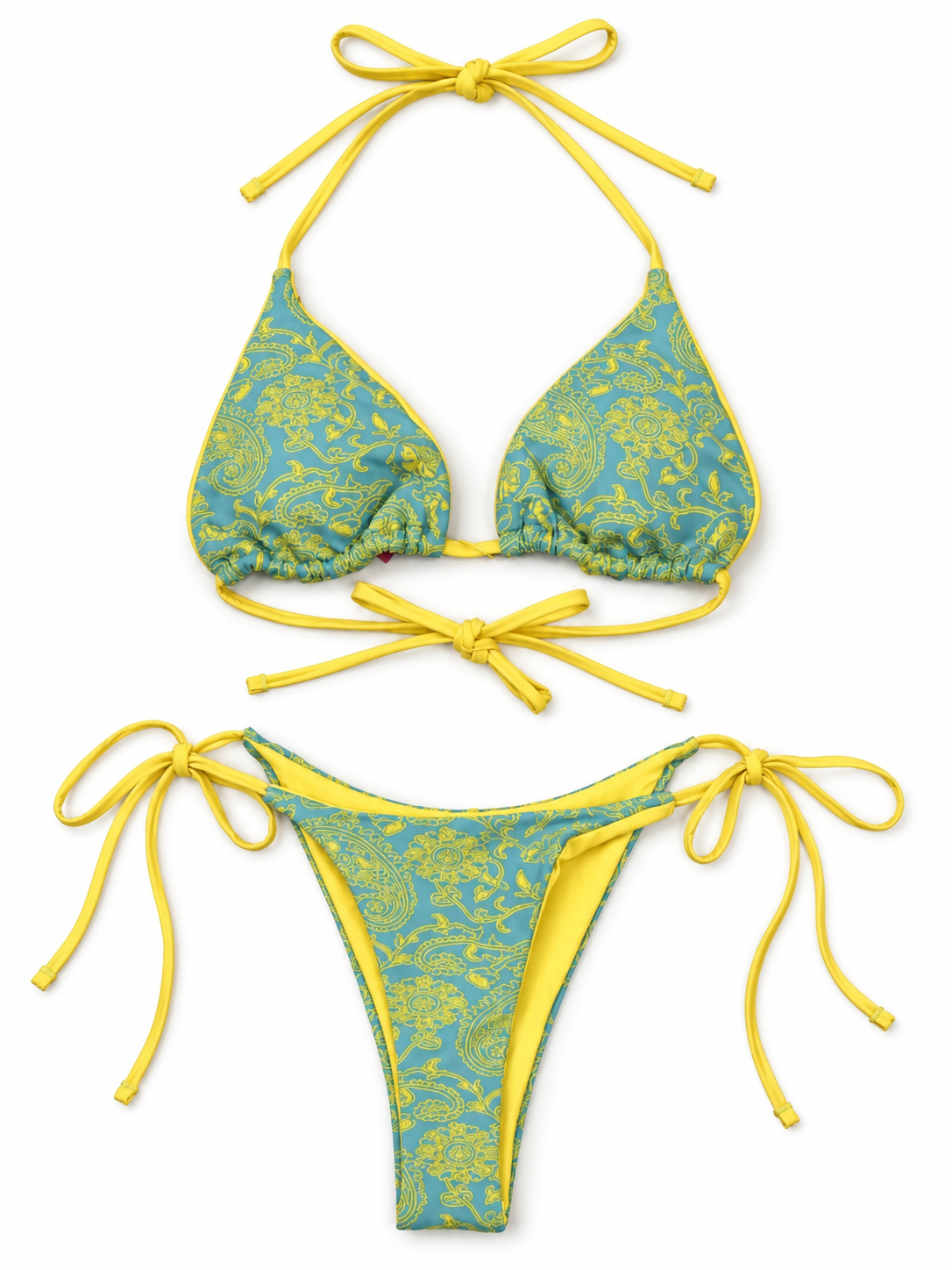 Green & Yellow Paisley Bikini