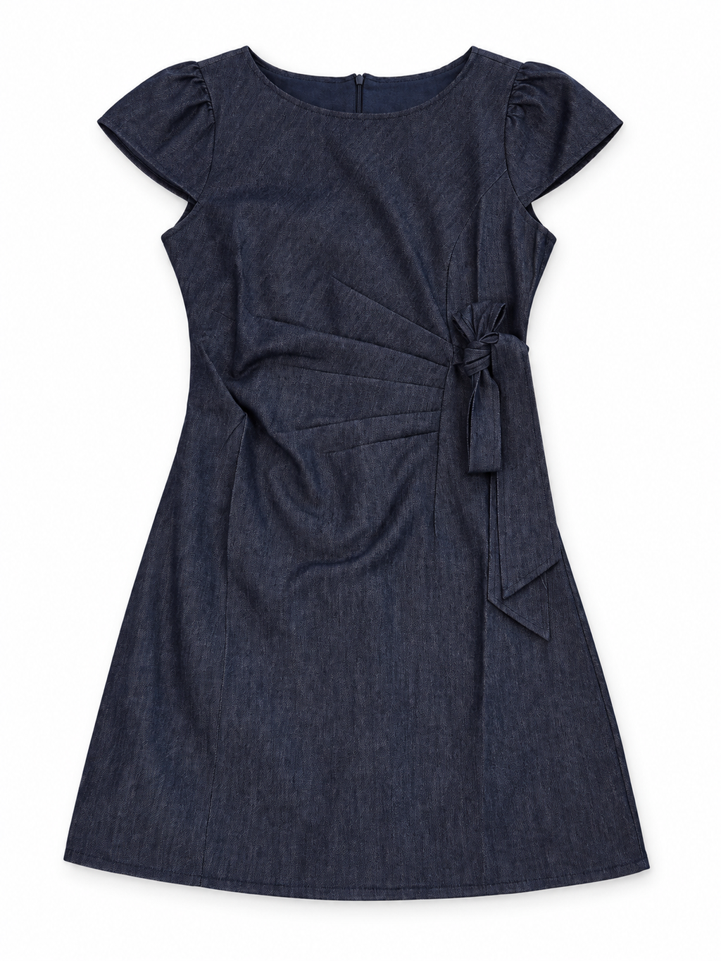 Side Bow Denim Mini Dress